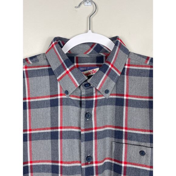 Johnnie-O Rudy Hangin' Out Button Down Flannel Shirt Charcoal Plaid Mens XL - Picture 5 of 14